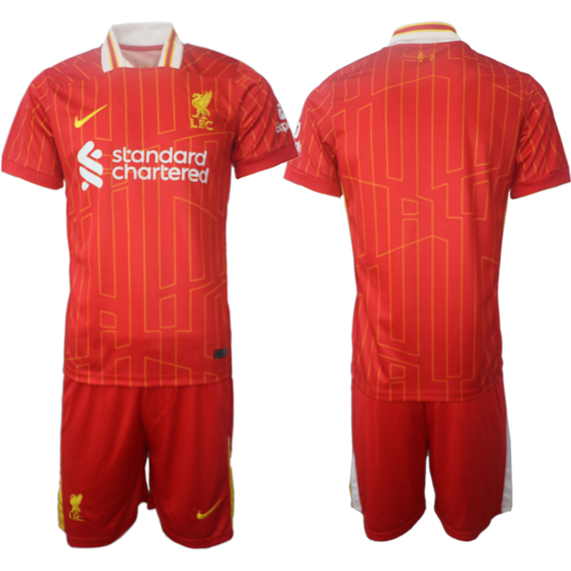 Men 2024-2025 Club Liverpool home Red blank Soccer Jersey